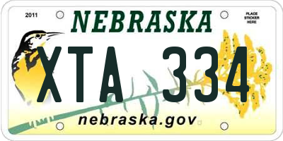 NE license plate XTA334