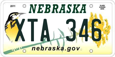 NE license plate XTA346