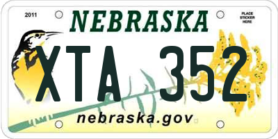 NE license plate XTA352