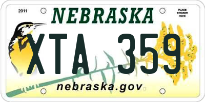 NE license plate XTA359