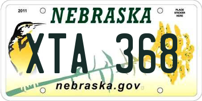 NE license plate XTA368