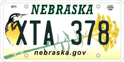 NE license plate XTA378