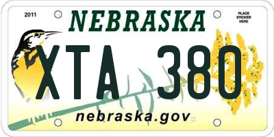 NE license plate XTA380