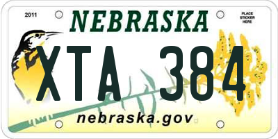 NE license plate XTA384