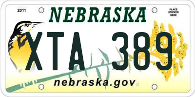 NE license plate XTA389