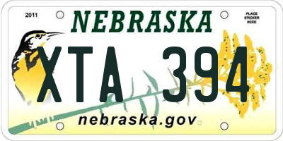 NE license plate XTA394
