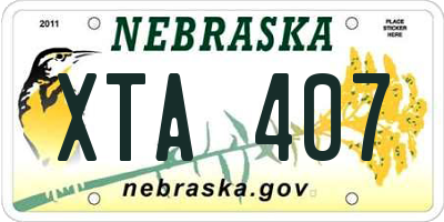 NE license plate XTA407