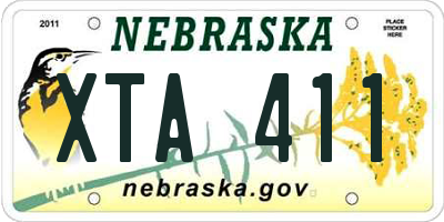 NE license plate XTA411
