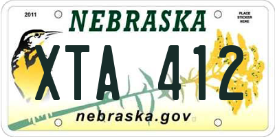 NE license plate XTA412