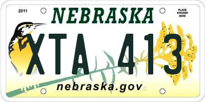 NE license plate XTA413