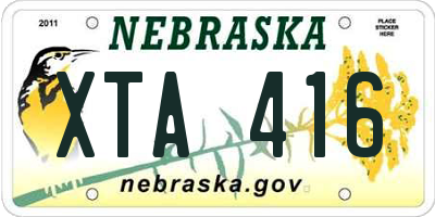 NE license plate XTA416