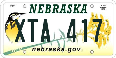 NE license plate XTA417