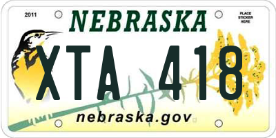 NE license plate XTA418