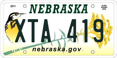 NE license plate XTA419