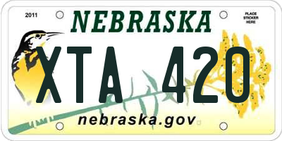 NE license plate XTA420
