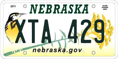 NE license plate XTA429