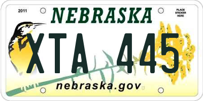 NE license plate XTA445