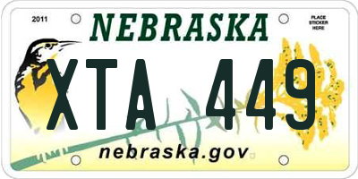 NE license plate XTA449