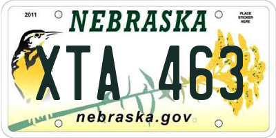NE license plate XTA463