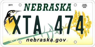 NE license plate XTA474