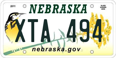 NE license plate XTA494