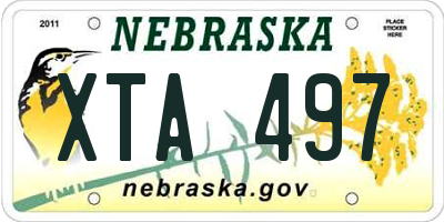 NE license plate XTA497