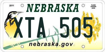 NE license plate XTA505