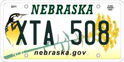 NE license plate XTA508