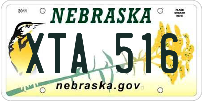 NE license plate XTA516