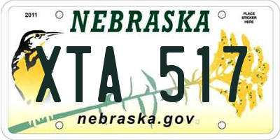 NE license plate XTA517