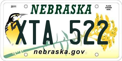 NE license plate XTA522