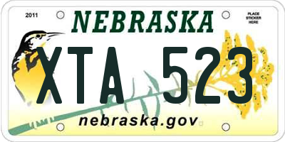 NE license plate XTA523