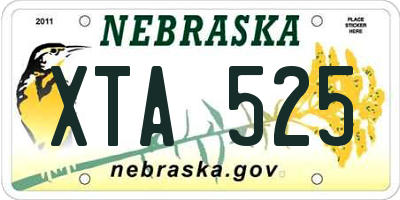 NE license plate XTA525