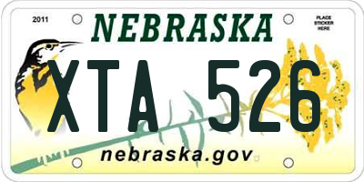 NE license plate XTA526