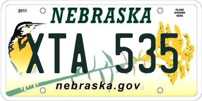 NE license plate XTA535