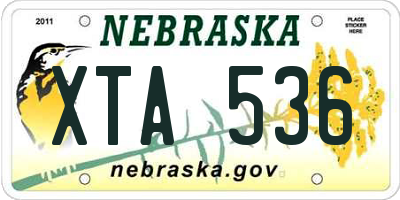 NE license plate XTA536