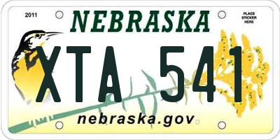 NE license plate XTA541