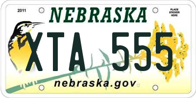 NE license plate XTA555