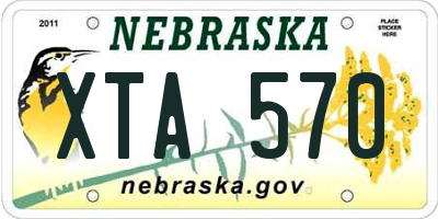 NE license plate XTA570