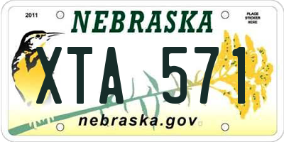 NE license plate XTA571