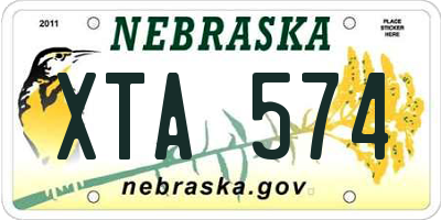 NE license plate XTA574