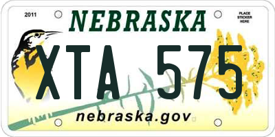 NE license plate XTA575