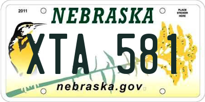 NE license plate XTA581