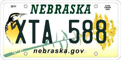 NE license plate XTA588