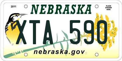 NE license plate XTA590