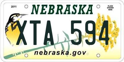 NE license plate XTA594