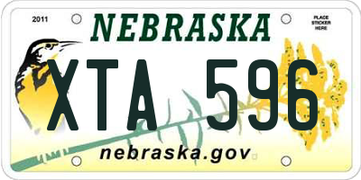 NE license plate XTA596