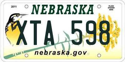 NE license plate XTA598
