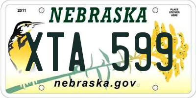 NE license plate XTA599