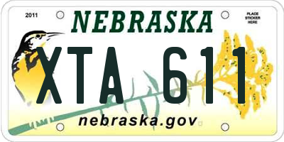 NE license plate XTA611